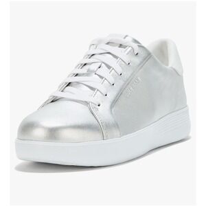 NEW! Cole Haan Women's GC Joy Platform Sneaker Silver Metallic/White W31517 Sz 8